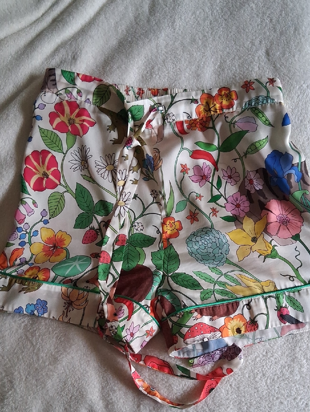 Karen Mabon Pajama Set Size Small Short Sleeve Summer Garden - Picture 7 of 11